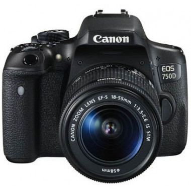 Canon EOS 750D - 24.2 MP, SLR Camera, Black, 18 - 55mm IS STM Kit