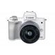 CANON EOS M50 Mark II Mirrorless Camera (White) with EF-M 15-45 mm f/3.5-6.3 IS STM Lens (Silver)