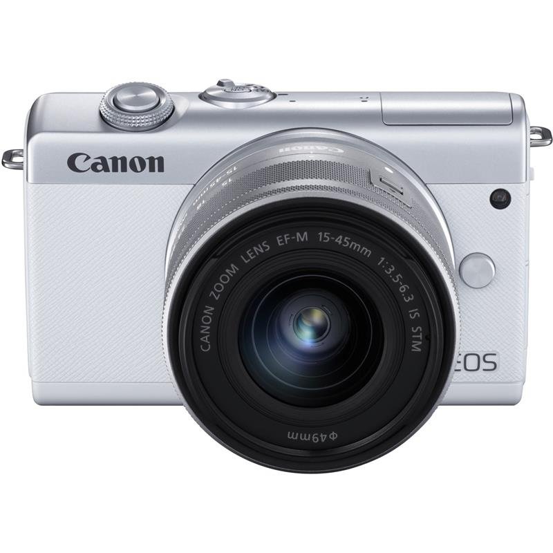 CANON EOS M200 Mirrorless Camera (White) with EF-M 15-45mm f/3.5-6.3 IS STM Lens (Silver) CANON EOS M200 Mirrorless Camera (White) with EF-M 15-45mm f/3.5-6.3 IS STM Lens (Silver)